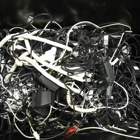 BOX OF APPROX 40 ASSORTED CABLES AND WIRES