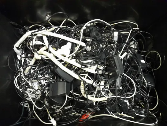 BOX OF APPROX 40 ASSORTED CABLES AND WIRES