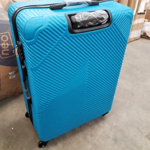 BOXED ELECTRIC BLUE 3 PIECE HARD SHELL LUGGAGE SUITCASE SET