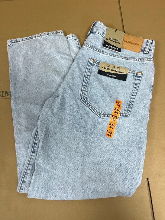 PULL&BEAR LOOSE STRAIGHT JEANS IN BLUE SIZE 44