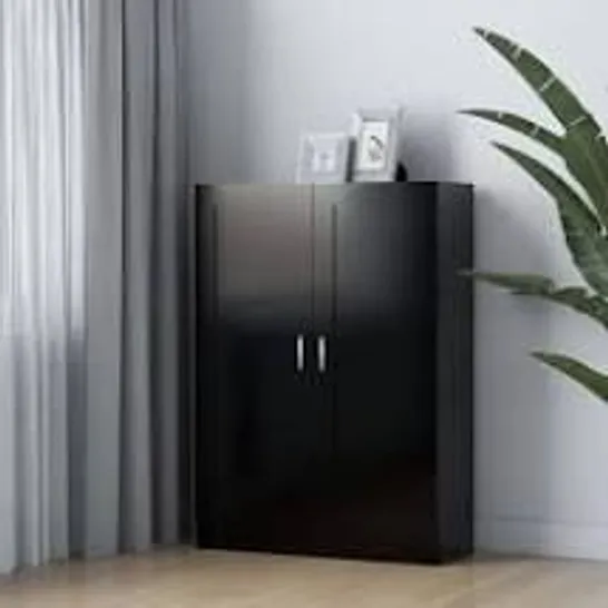 BOXED AVRIE 2 DOOR STORAGE CABINET GLOSS BLACK