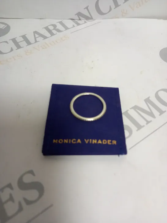 BOXED MONICA VINADER SKINNY SILVER ETERNITY RING 