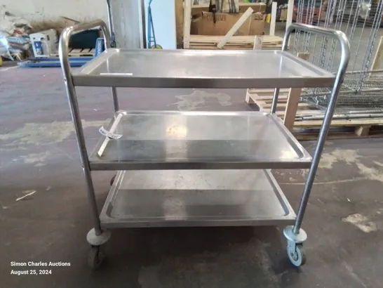 STAINLESS STEEL PORTABLE COMMERCIAL SERVING TROLLY 