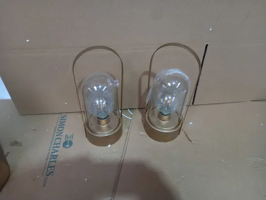 SET OF 2 LANTERN STYLE BATTERY OPERATED LAMPS