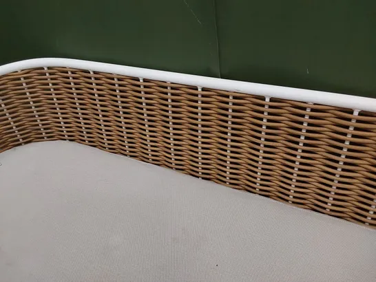 DESIGNER WOVEN AND METAL PATIO/GARDEN SOFA