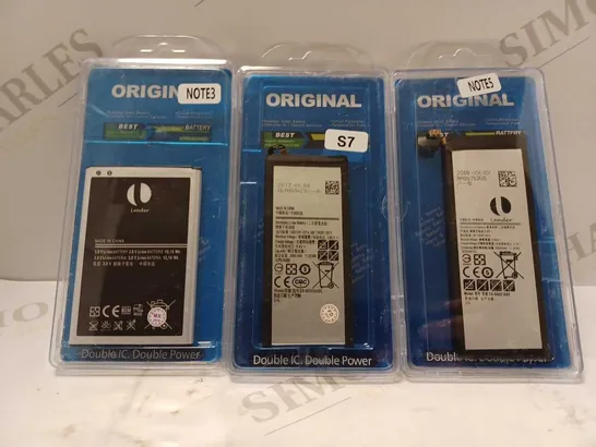 LOT OF APPROXIMATELY 10 ASSORTED ORIGINAL DOUBLE IC DOUBLE POWER BATTERIES TO INCLUDE NOTE3, S7, NOTE5, ETC