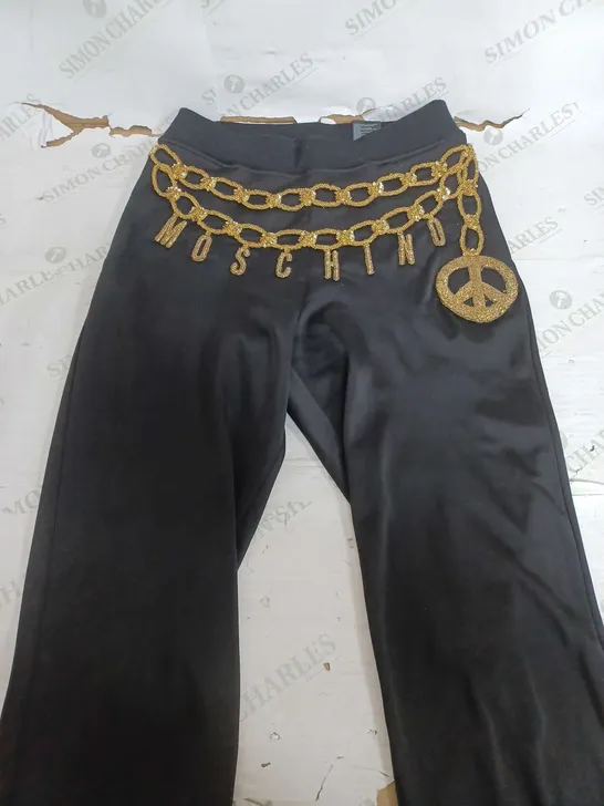 H&MOSCHINO BLACK GOLDEN TROUSERS - EUR 38