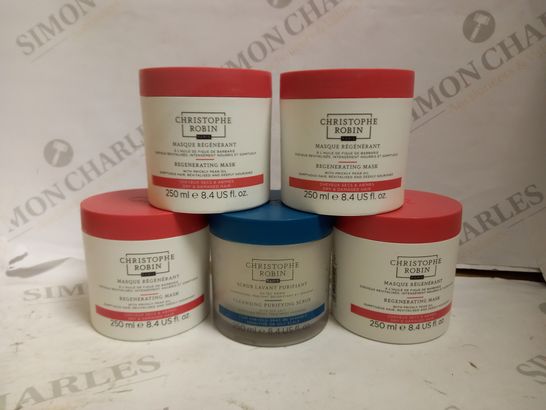 LOT OF 5 CHRISTOPHE ROBIN HAIR MASKS 250ML