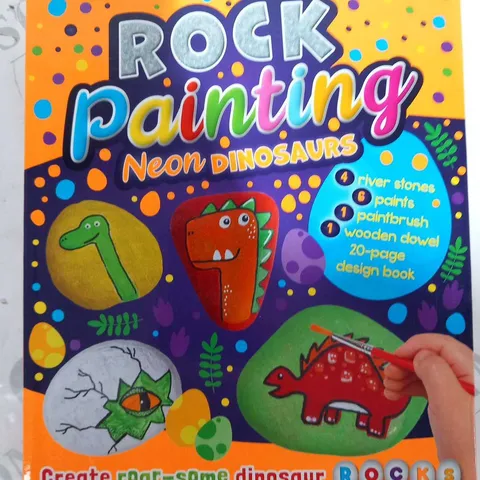 APPROXIMATELY 6 BOXED ROCK PAINTING NEON DINOSAURS