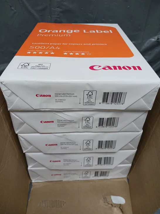 BOXED CANON ORANGE LABEL A4 PAPER (5x500)