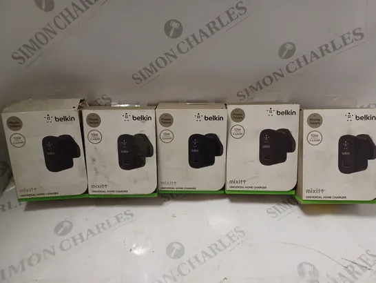 5 X BOXED BELKIN MIXIT 12W UNIVERSAL HOME CHARGERS 