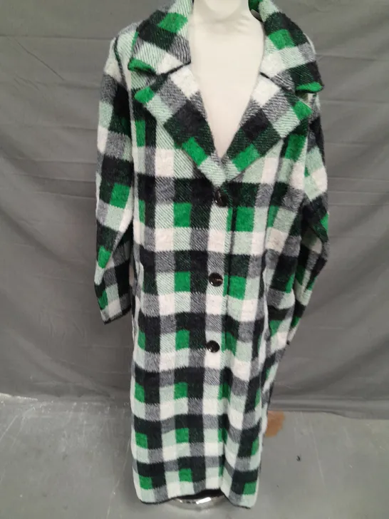 NVLT CGRREN CHECK COAT - XL