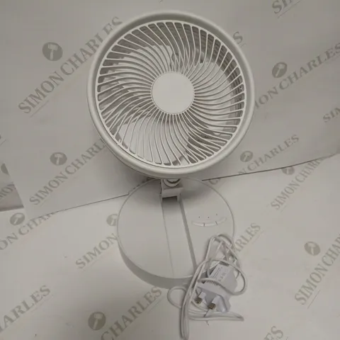 BELL & HOWELL RECHARGEABLE EXTENDABLE DESK & FLOOR FAN, WHITE