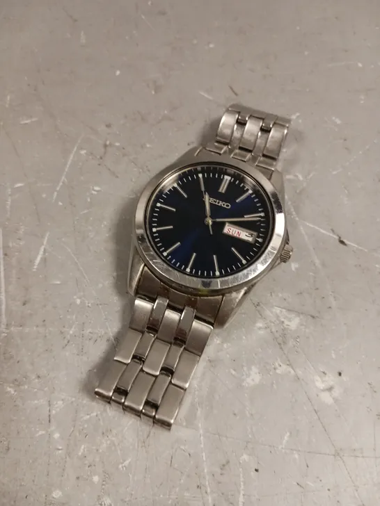 SEIKO QUARTZ BLUE DIAL WATCH 