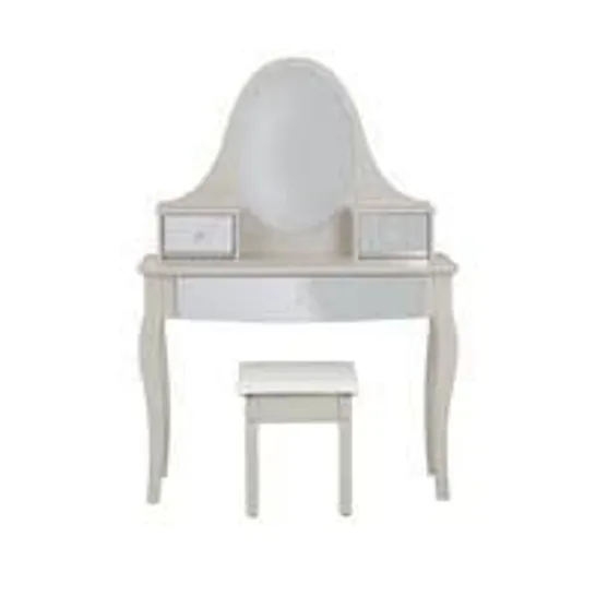 SANDY MIRROR DRESSING TABLE AND STOOL (GREY)