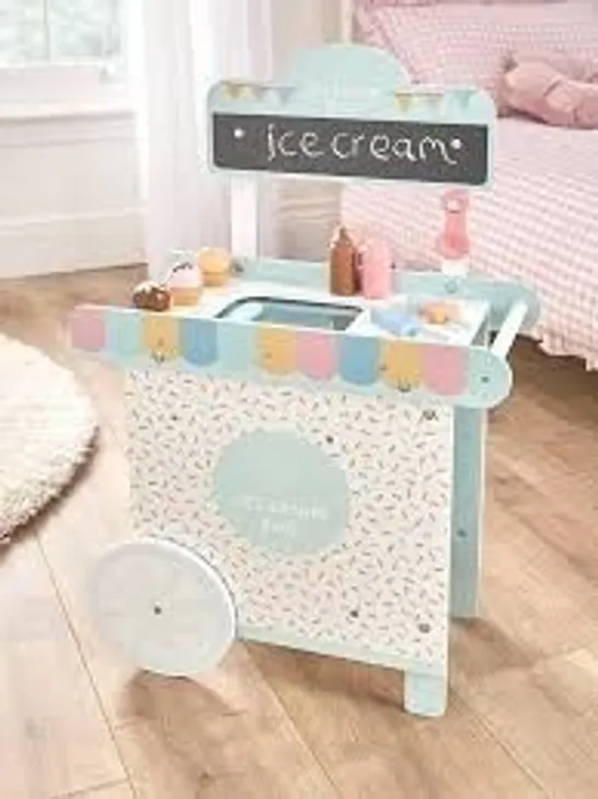 PUSH ALONG WOODEN ICE CREAM CART