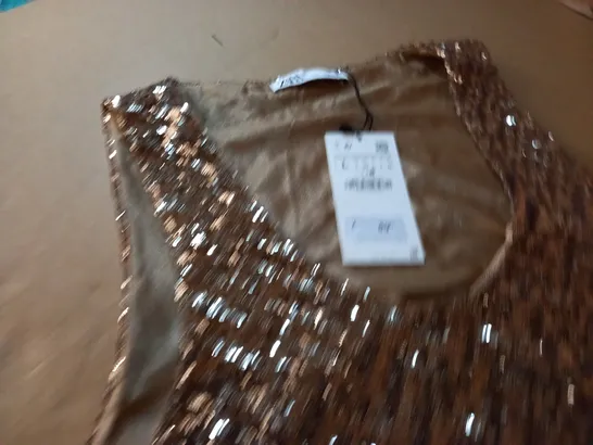 ZARA GOLD SEQUIN DRESS - L