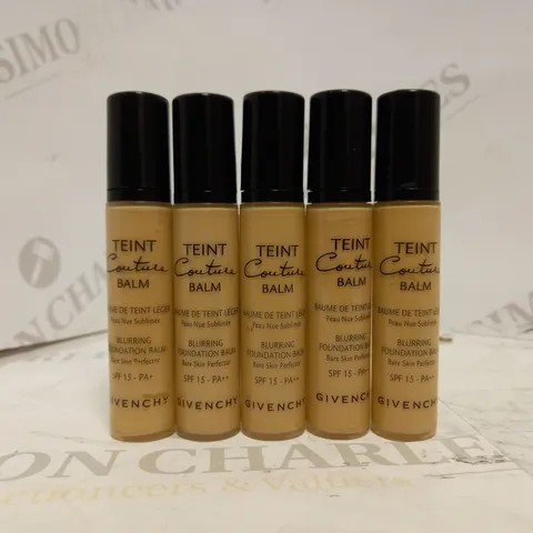 LOT OF 5 GIVENCHY TEINT COUTURE BALM BLURRING FOUNDATION IN NUDE BEIGE (5 X 10ML)