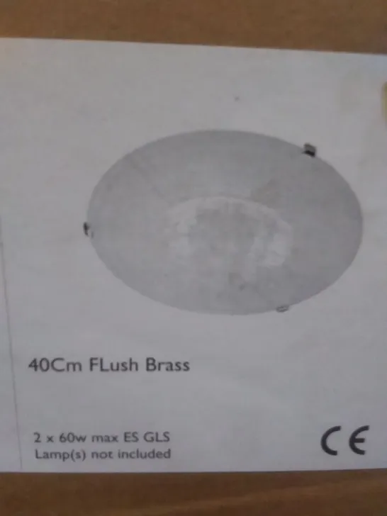 BOXED DAR 40CM FLUSH BRASS 2 X 60W