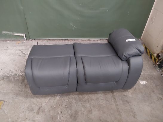 DESIGNER GREY LEATHER MANUAL RECLINING 2 SEATER BASE SECTION