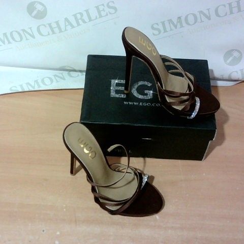 BOXED PAIR OF EGO HIGH HEELS SIZE 3