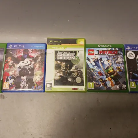 BOX OF APPROXIMATELY 20 ASSORTED VIDEO GAMES TO INCLUDE - PS4 EA FC24 , XBOX ONE LEGO NINJAGO MOVIE VIDEO GAME , XBOX ONE STAR WARS JEDI FALLEN ORDER ETC