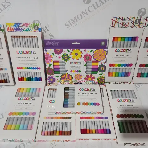 BOXED COLORISTA ART SET TO INCLUDE COLOURED PENCILS, ART MARKERS, ETC