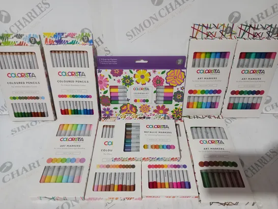 BOXED COLORISTA ART SET TO INCLUDE COLOURED PENCILS, ART MARKERS, ETC