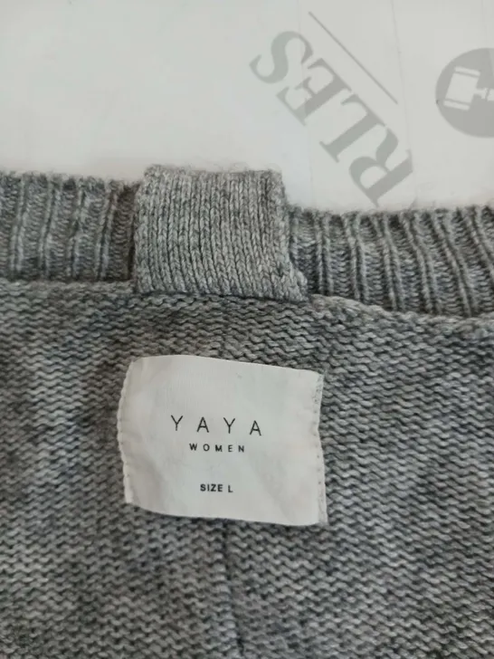 YAYA KNITTED GREY CARDIGAN SIZE L