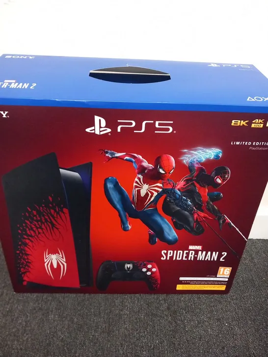 BOXED SONY PLAYSTATION 5 CFI-1216A LIMITED EDITION MARVEL SPIDER-MAN 2 GAMES CONSOLE