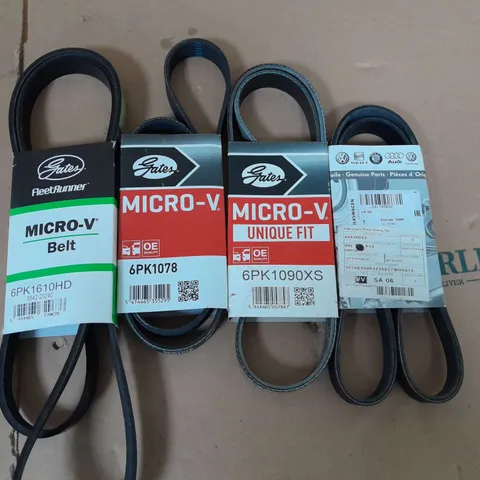 LOT OF 4 MICRO-V BELTS 