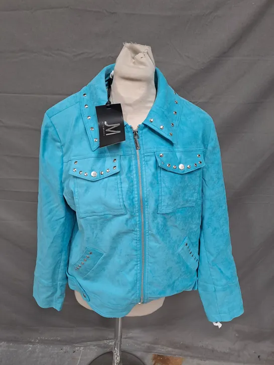 JULIEN MACDONAD BRIGHT BLUE ZIP JACKET - SIZE 16