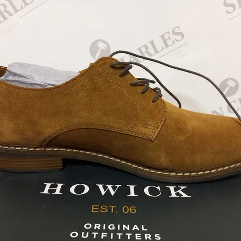 BOXED HOWICK DERBY SHOE SN10 TAN SUEDE SIZE 9