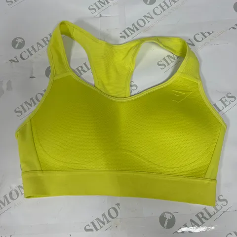 GYMSHARK SPORTS BRA IN NEON YELLOW SIZE SMALL