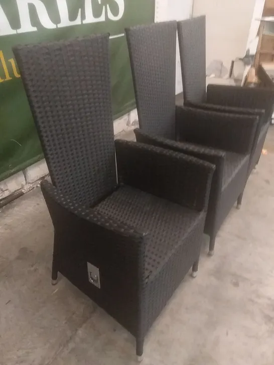 X3 BLACK GARDEN CHAIRS