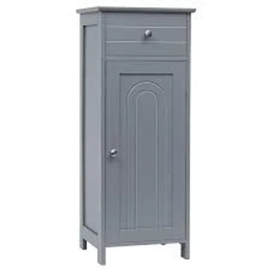 BOXED COSTWAY SINGLE DOOR SINGLE DRAWER GREY STORAGE CABINET