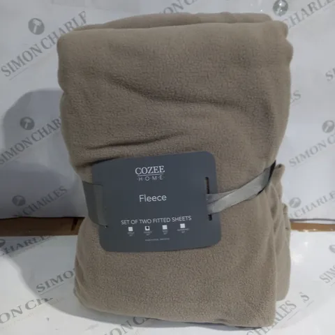 COZEE HOME FLEECE SET OF 2 FITTED SHEETS SIZE DOUBLE