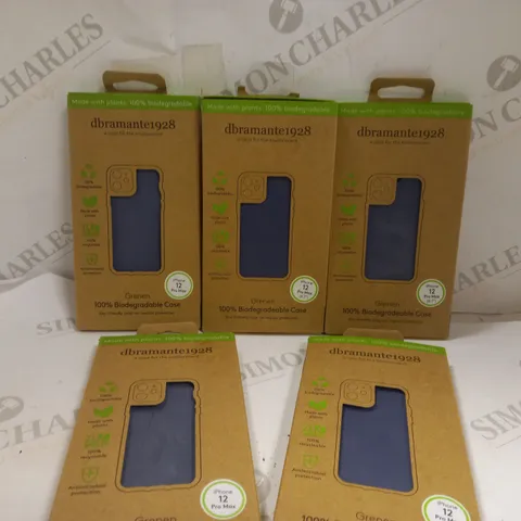 BOX OF 5 GRENAN 100% BIODEGRADEABLE PHONE CASES FOR IPHONE 12 PRO MAX 