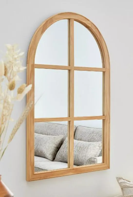 WOODEN WINDOW PANE MIRROR