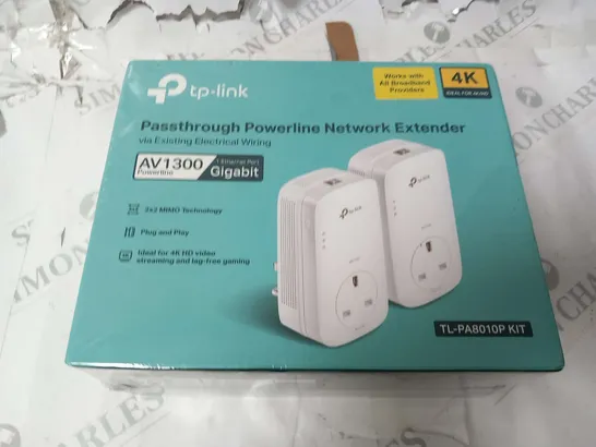 BRAND NEW BOXED AND SEALED TP-LINK PASSTHROUGH POWERLINE NETWORK EXTENDER VIA EXISTING ELECTRICAL WIRING AV1300 POWERLINE