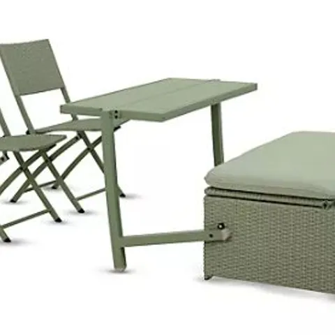 MY GARDEN STORIES MULTIFUNCTIONAL GARDEN STORAGE BENCH &2X CHAIRS SAGE