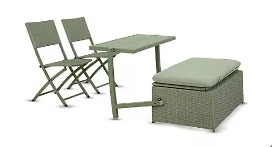 MY GARDEN STORIES MULTIFUNCTIONAL GARDEN STORAGE BENCH &2X CHAIRS SAGE