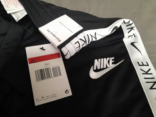 NIKE KIDS BLACK TAPE LOGO TRACKSUIT BOTTOMS - L G