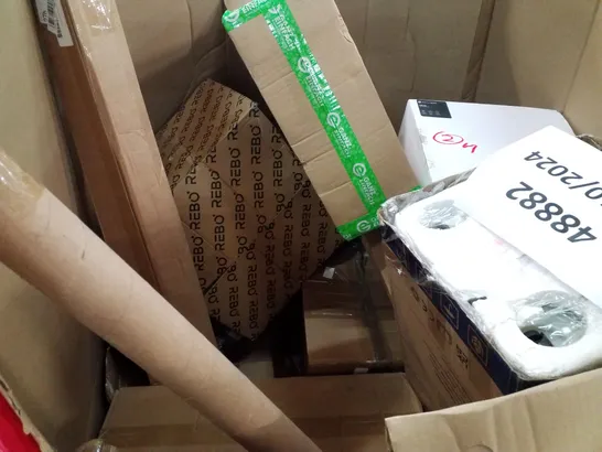 PALLET OF ASSORTED PRODUCTS INCLUDING OFFICE CHAIR, BABY PLAYPEN, COMPASS MOUSE PAD, SLOW JUICER, MULTIFUNCTIONAL PUSH UP BOARD