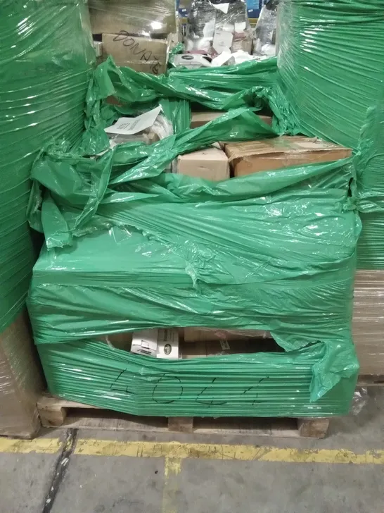 PALLET OF ASSORTED ITEMS INCLUDING PORTABLE WARDROBE, GETFIT PREMIUM KING AIR BED, LYITA HOME SHOE BOXES, MOOLAN STEAM MOP, GARDEN KRAFT INTRUDER DEFENCE SPIKES 