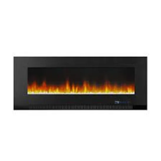 BOXED AMAZON BASICS WALL-MOUNT ELECTRIC LED HEATING FIREPLACE BLACK - UNPROCESSED RAW RETURN