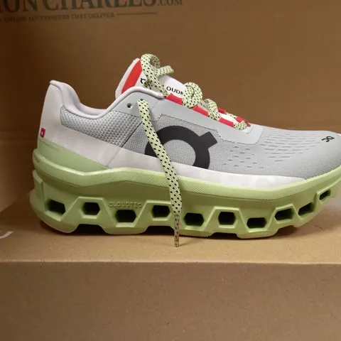 BOXED PAIR OF QC CLOUDMONSTER CLACIER/MEADOW TRAINERS - SIZE 6.5