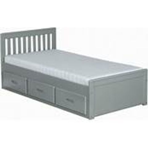 BOXED MISSION 3'0 STORAGE  BED FRAME - WHITE (2 BOXES)