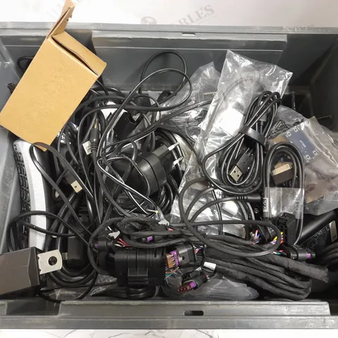 BOX OF APPROX 20 ASSORTED WIRES AND CABLES