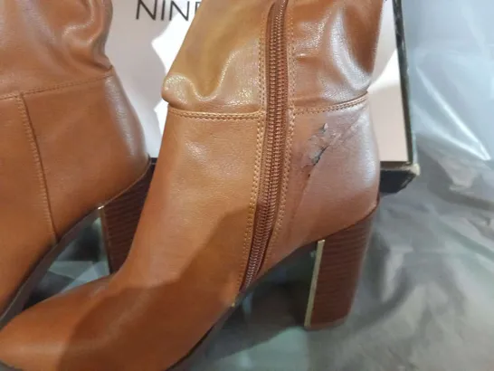 BOXED NINE WEST TAN BOOTS SIZE 5